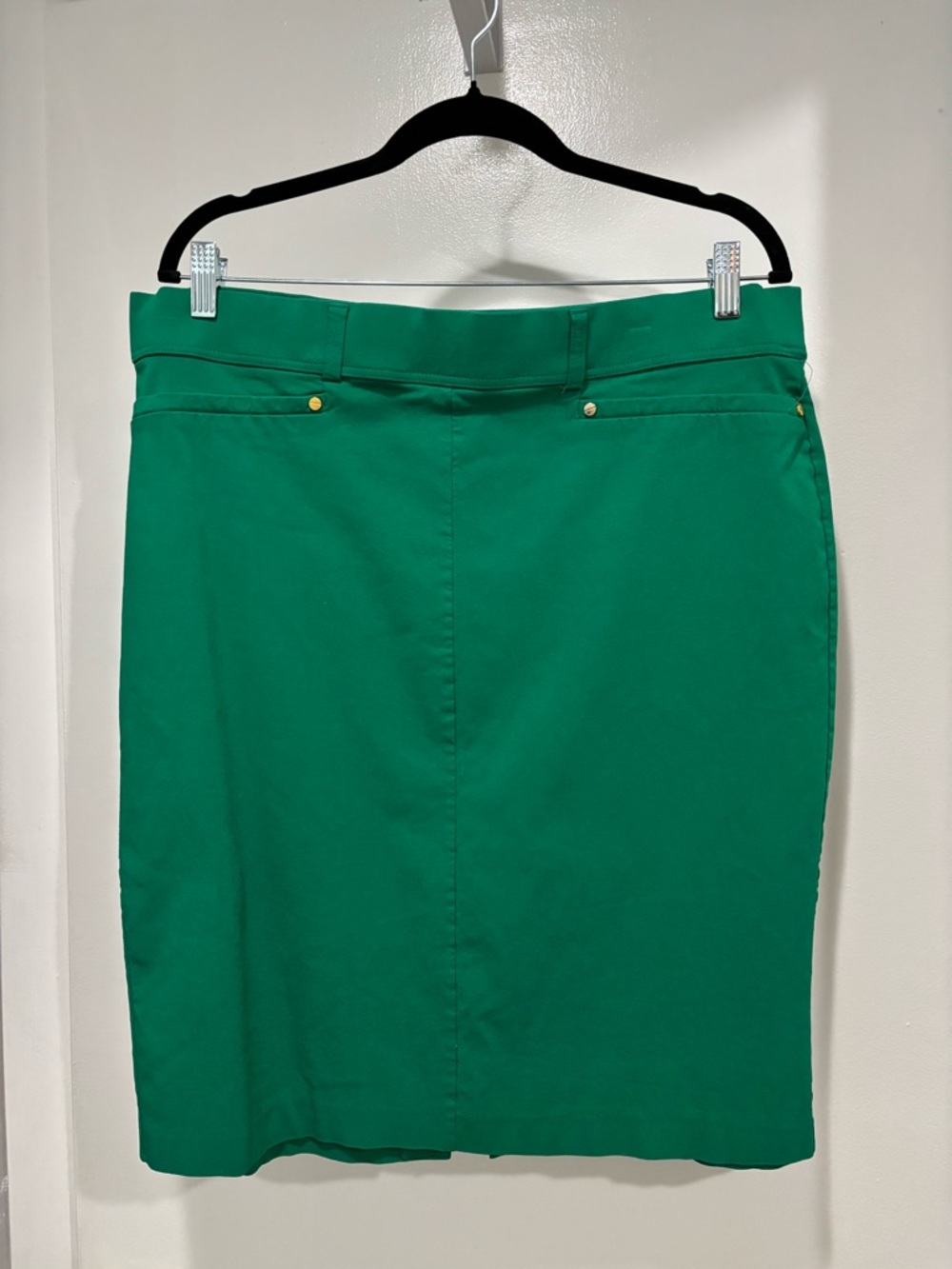 NYCC Classic Emerald Pencil Skirt with Gold Accent XL